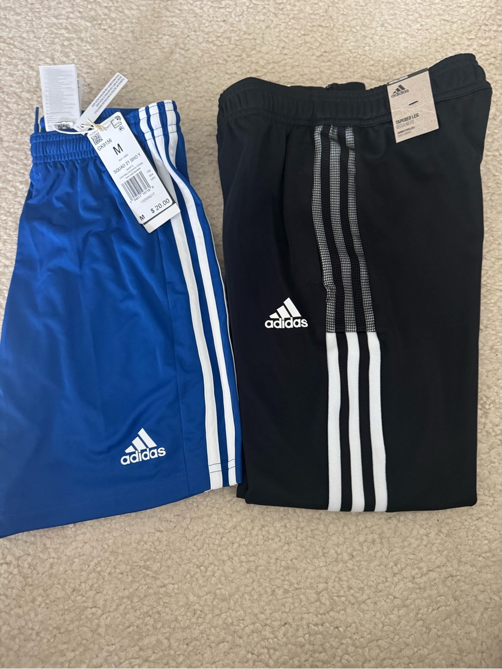 adidas Kids Athletic Joggers and Shorts - Blue & Black
